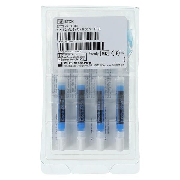 Etch-Rite 38% Phosphoric Acid Syringe Etching Gel 1.2 mL Complete Kit 4/Bx