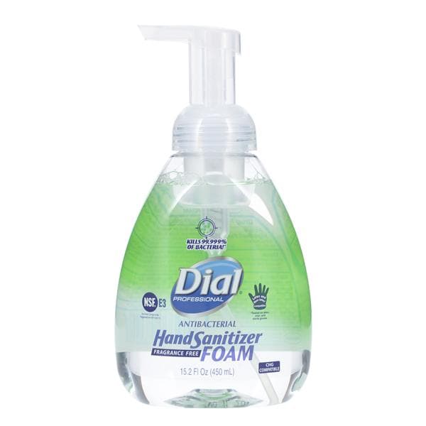 Dial Foam Sanitizer 15.2 oz Fragrance Free Ea, 4 EA/CA