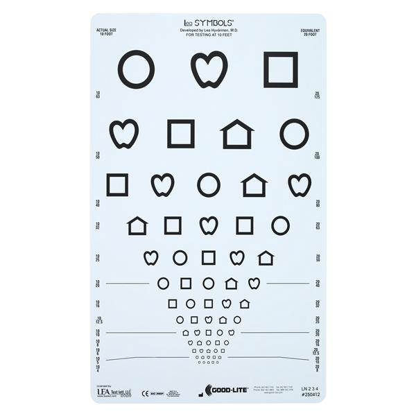 Illiterate Chart Vision Testing 10' Testing Distance Ea