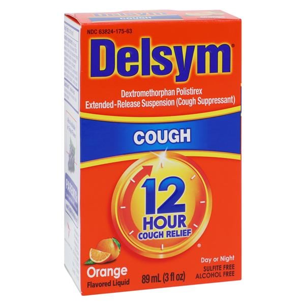Delsym Adult Cough Liquid Alcohol Free 30mg/5mL Orange 3oz/Bt, 12 BT/CA