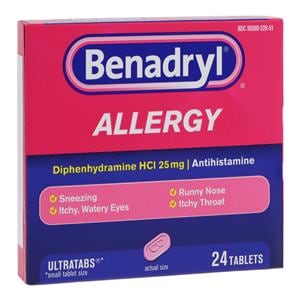 Benadryl Allergy Oral Ultratabs 25mg 24/Bx, 24 BX/CA