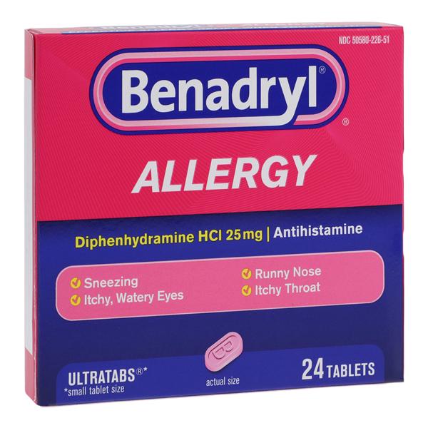 Benadryl Allergy Oral Ultratabs 25mg 24/Bx, 24 BX/CA