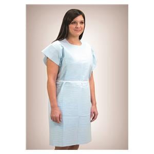 Fabri-Soft Exam Gown 30 in x 42 in Blue Medium / Large Disposable 50/Ca