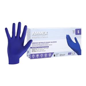 Ammex Nitrile Exam Gloves Small Indigo Non-Sterile, 10 BX/CA