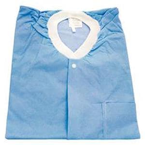 MedFlex Premium Lab Coat Cotton Like Fabric Medium Light Blue 10/Pk