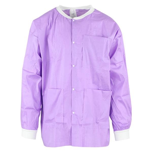 MedFlex Premium Lab Jacket Cotton Like Fabric Medium Purple 10/Pk