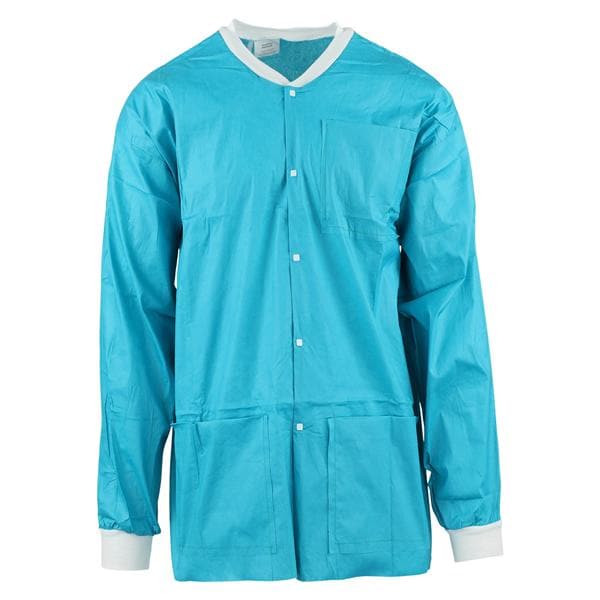 MedFlex Premium Lab Jacket Cotton Like Fabric Medium Teal 10/Pk