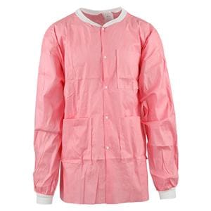 MedFlex Premium Lab Jacket Cotton Like Fabric X-Large Pink 10/Pk, 5 PK/CA