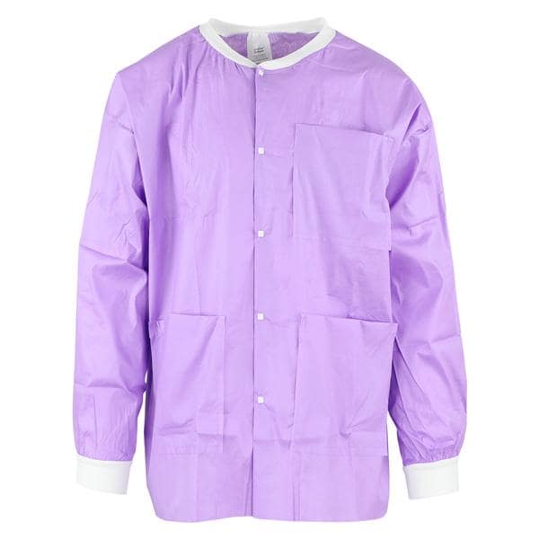 MedFlex Premium Lab Jacket Cotton Like Fabric Large Purple 10/Pk, 5 PK/CA