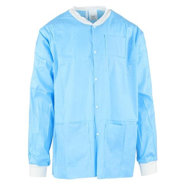 MedFlex Premium Lab Jacket Cotton Like Fabric X-Large Light Blue 10/Pk, 5 PK/CA