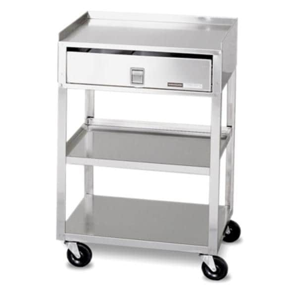 Stand Cart MB-TB Rimmed Top 29.5x18.75x16.75" Silver EA