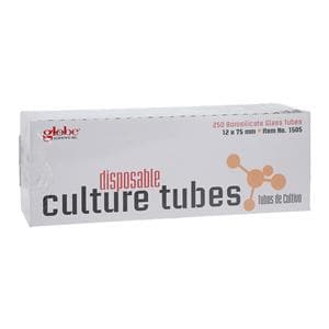 Culture Tube Borosilicate Glass 6mL 12x75mm Non-Sterile 250/Bx