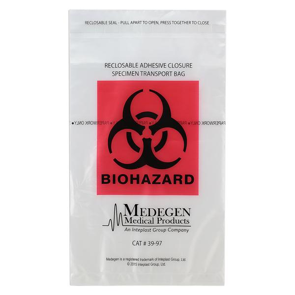 6x9 2 Mil Biohazard Specimen Transport Bags - 1000/Case