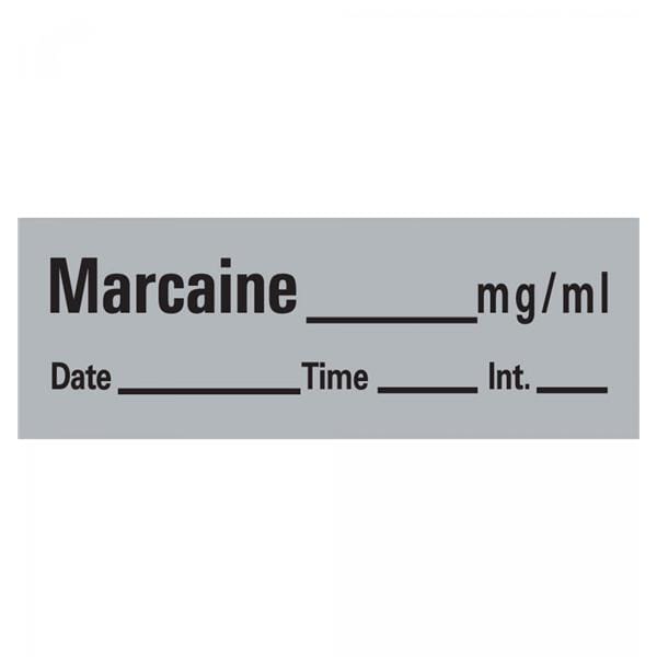 Anesthesia Label Marcaine mg/ml Gray 1/2x500" 333/Rl