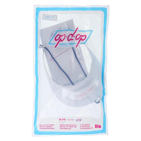 Opmed Visor Kit White Disposable With 2 Shields Ea