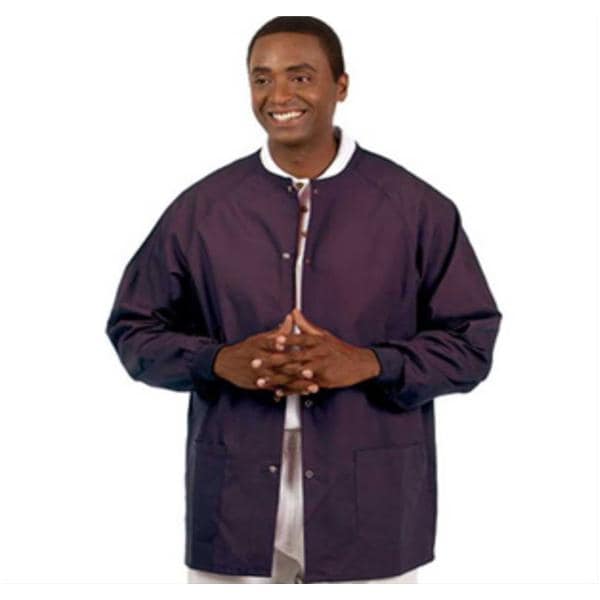 Warm-Up Jacket 2 Pkts Long Raglan Sleeves / Knit Cuffs Small Eggplnt Unisex Ea