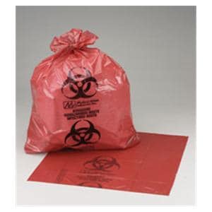 Biohazard Bag 1-1/2mil 41x31" Red/Black LLDPE 250/CA
