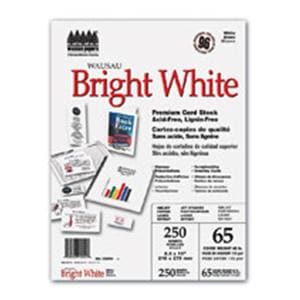 Bright White Premium Card Stock 8.5 in x 11 in 65 Lb 250/Pack 250