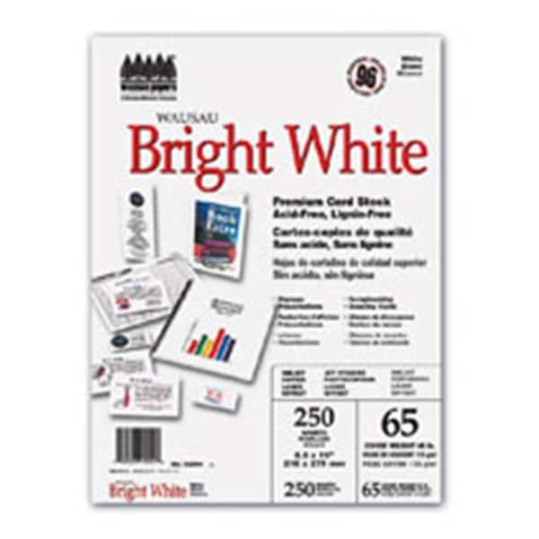 Bright White Premium Card Stock 8.5 in x 11 in 65 Lb 250/Pack 250