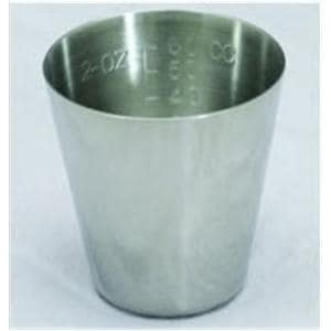 Medicine Cup Round Stainless Steel Silver 2oz