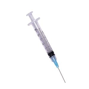 Edge Irrigating Syringe 23 Gauge Blue With 1" Notched Tip/Bendable Needle 100/Bx