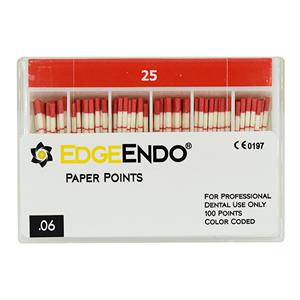 EdgeEndo Paper Points Size #25 .06 Red 60/Pk