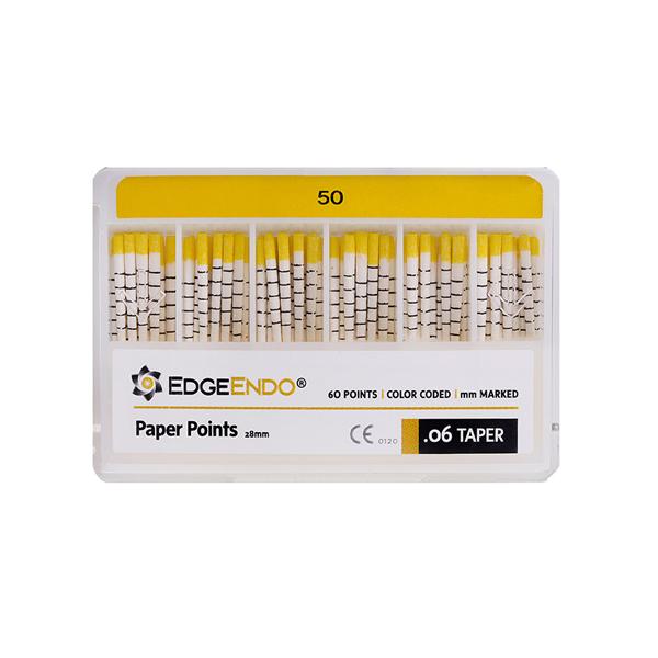 EdgeEndo Paper Points Size #50 .06 Yellow 60/Pk