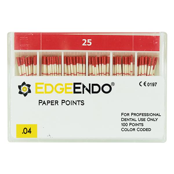 EdgeEndo Paper Points Size #25 .04 Red 100/Pk