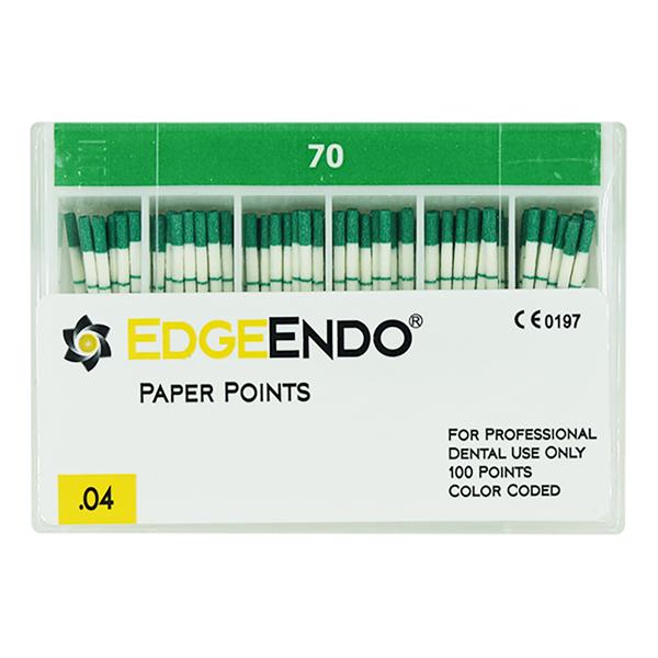 EdgeEndo Paper Points Size #70 .04 Green 100/Pk