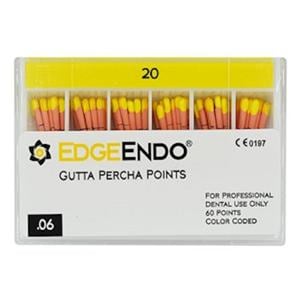 EdgeEndo Gutta Percha Points Size #20 Yellow 60/Pk