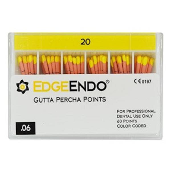 EdgeEndo Gutta Percha Points Size #20 Yellow 60/Pk