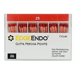 EdgeEndo Gutta Percha Points Size #25 Red 60/Pk