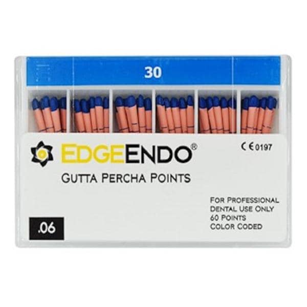 EdgeEndo Gutta Percha Points Size #30 Blue 60/Pk