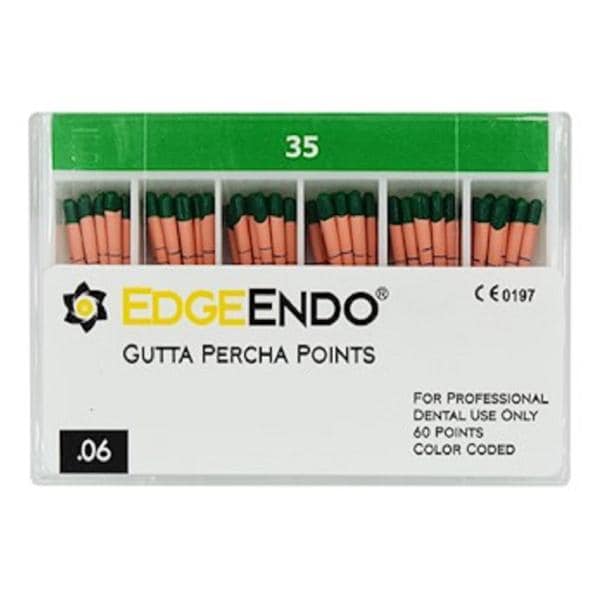 EdgeEndo Gutta Percha Points Size #35 Green 60/Pk