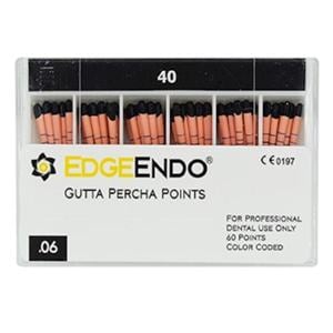 EdgeEndo Gutta Percha Points Size #40 Black 60/Pk