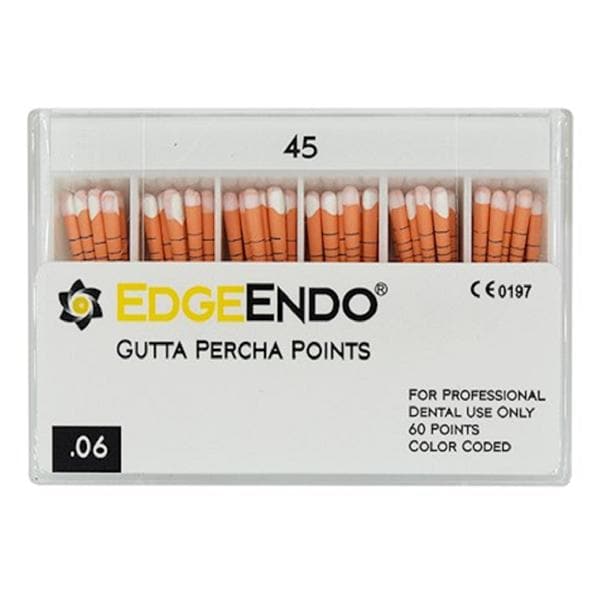 EdgeEndo Gutta Percha Points Size #45 White 60/Pk