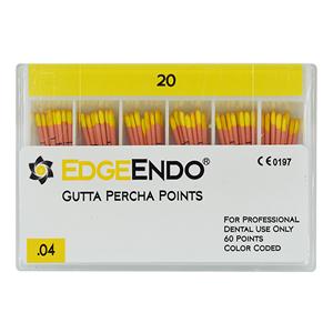 EdgeEndo Gutta Percha Points Size #20 Yellow 60/Pk