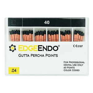 EdgeEndo Gutta Percha Points Size #40 Black 60/Pk