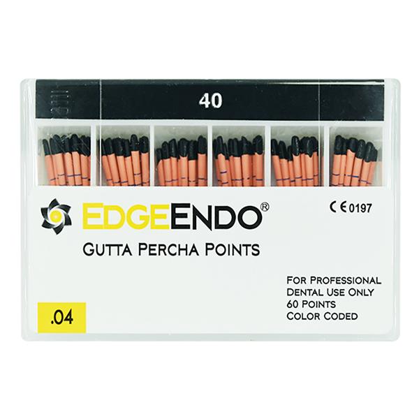 EdgeEndo Gutta Percha Points Size #40 Black 60/Pk