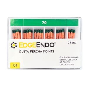 EdgeEndo Gutta Percha Points Size #70 Green 60/Pk