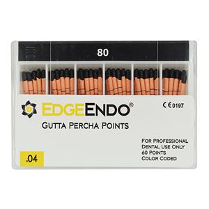 EdgeEndo Gutta Percha Points Size #80 Black 60/Pk