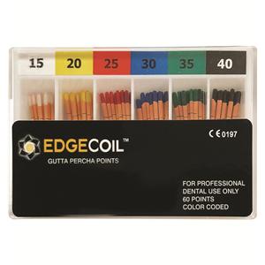 EdgeCoil Gutta Percha Points Size #15-40 Assorted 60/Pk