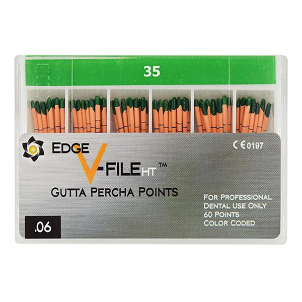 EdgeV-File HT Gutta Percha Points Size #35 Green 60/Pk