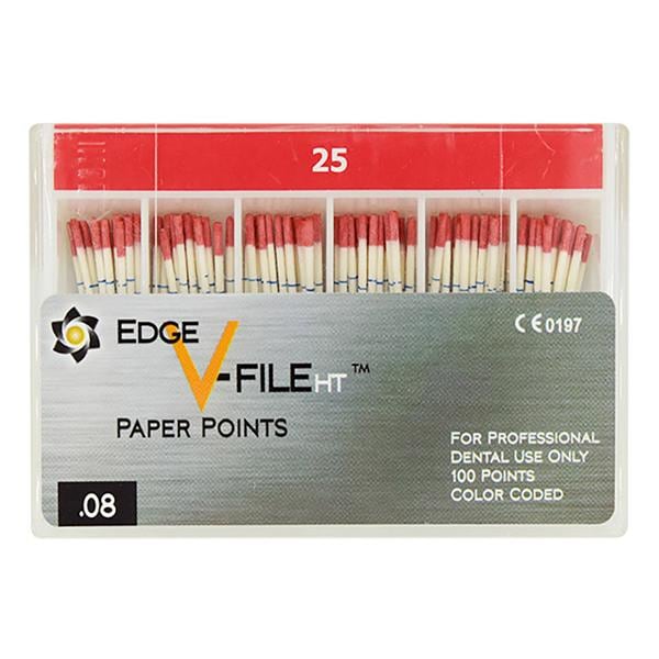 Edge Paper Points Size #25 0.08 Red 100/Pk