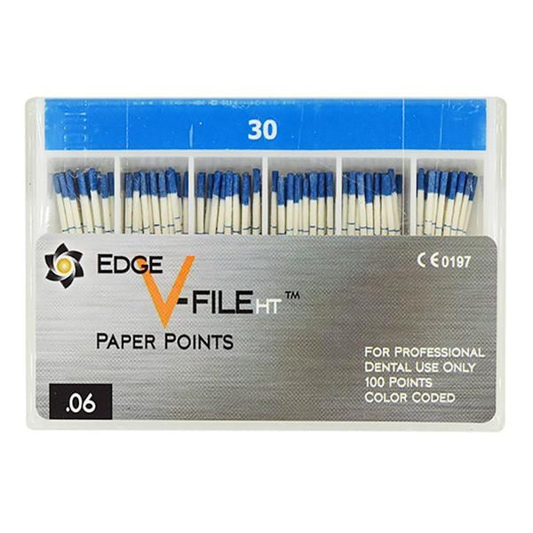 EdgeV-File HT Paper Points Size #30 .06 Blue 100/Pk