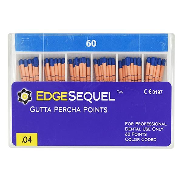 EdgeSequel Sapphire Gutta Percha Points Size #60 Blue 60/Pk