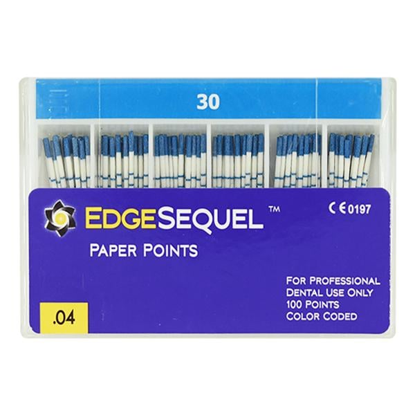 EdgeSequel Sapphire Absorbent Points Size #30 .04 Blue 100/Pk