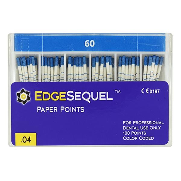 EdgeSequel Sapphire Absorbent Points Size #60 .04 Blue 60/Pk