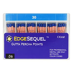 EdgeSequel Sapphire Gutta Percha Points Size #30 Blue 60/Pk