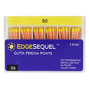 EdgeSequel Sapphire Gutta Percha Points Size #50 Yellow 60/Pk